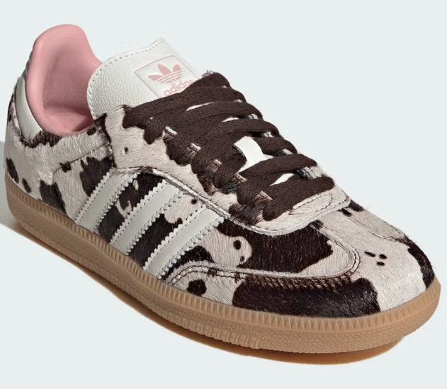 Adidas Women's Samba OG Sneaker – Cow Print (Faux Fur)