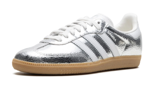 Adidas Women's Samba OG Sneaker – Cracked Silver Metallic (JR0035)