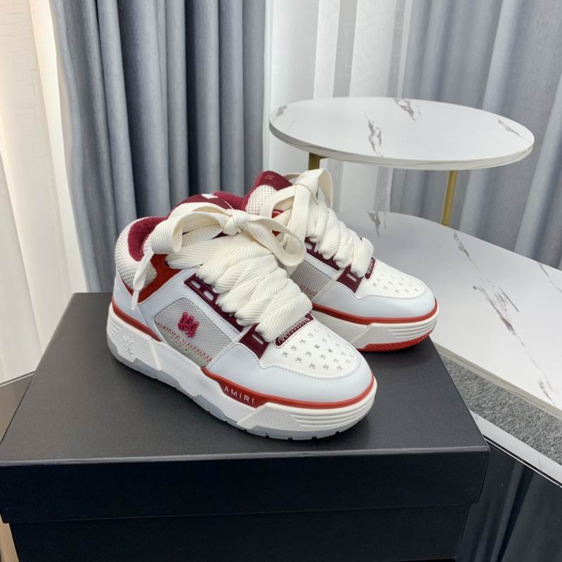 Amiri MA-1 Low-Top Sneakers – White/Burgundy