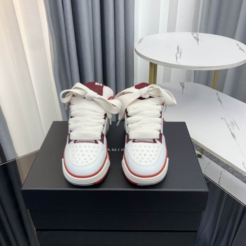 Amiri MA-1 Low-Top Sneakers – White/Burgundy