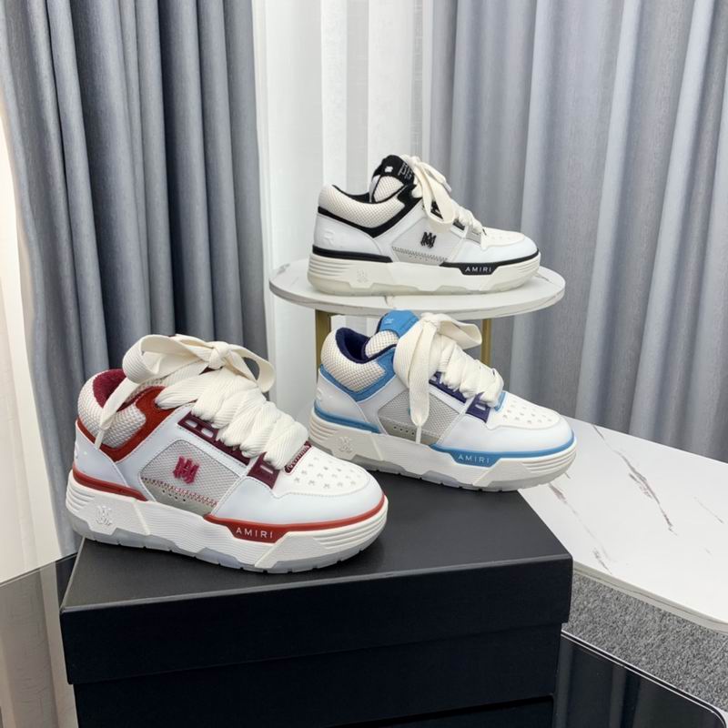 Amiri MA-1 Low-Top Sneakers – White/Burgundy