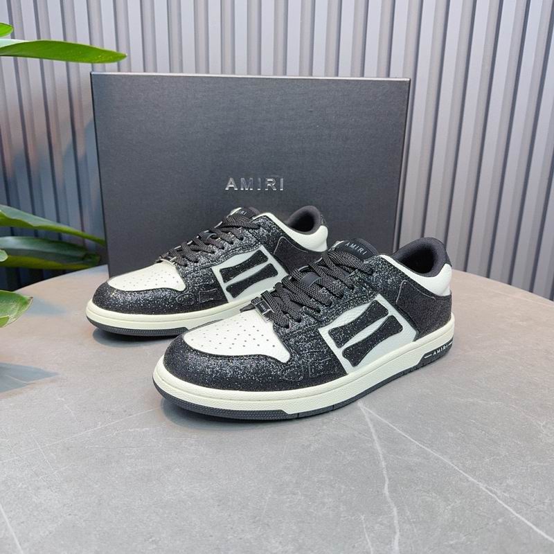 Amiri Skel Low — Black Glitter / White