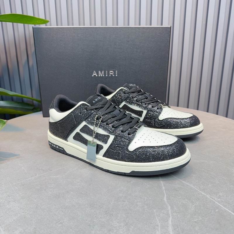Amiri Skel Low — Black Glitter / White