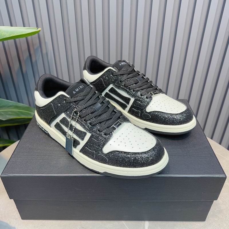 Amiri Skel Low — Black Glitter / White