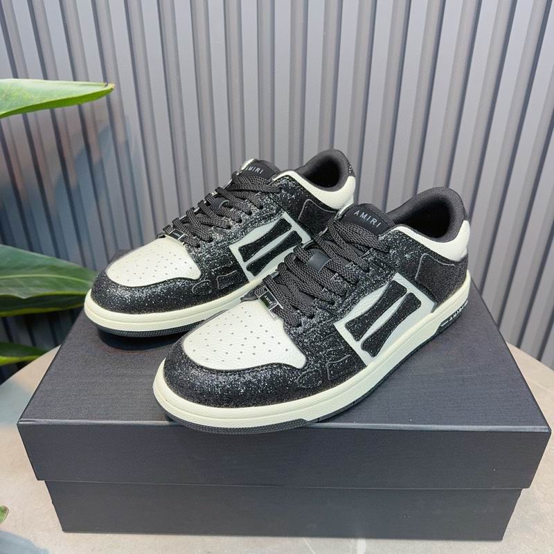 Amiri Skel Low — Black Glitter / White