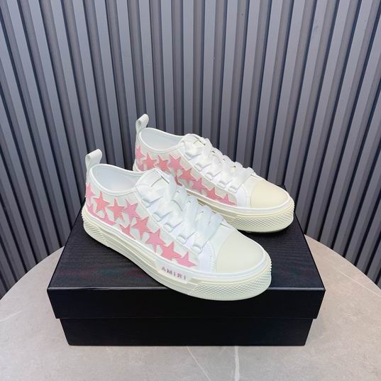 Amiri Stars Court Low-Top Sneaker – White / Pink
