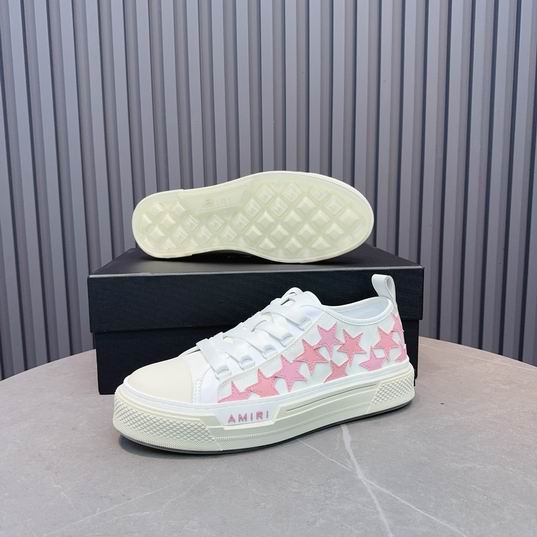 Amiri Stars Court Low-Top Sneaker – White / Pink