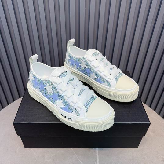 Amiri Stars Court Low-Top Sneaker – White / Blue Paisley