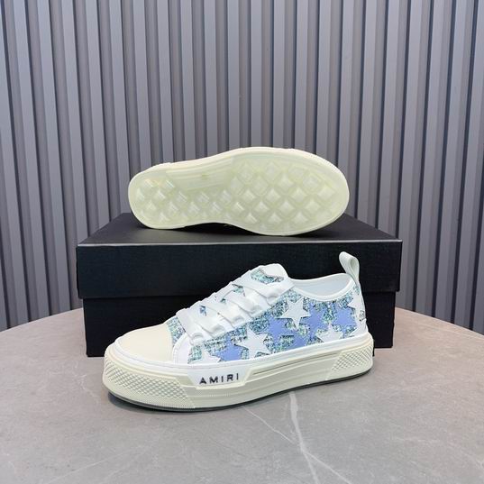 Amiri Stars Court Low-Top Sneaker – White / Blue Paisley