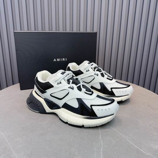 Amiri Bone Runner Low-Top Sneaker – White / Black / Grey