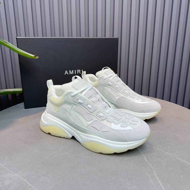 Amiri Bone Runner Low-Top Sneaker – Triple White