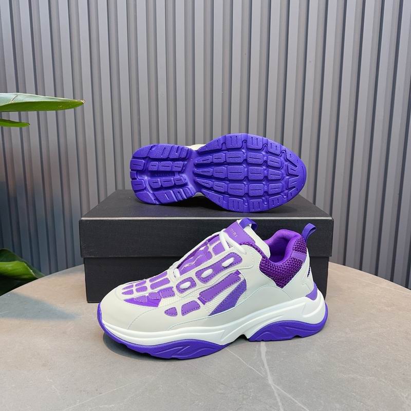 Amiri Bone Runner Low-Top Sneaker – White / Purple