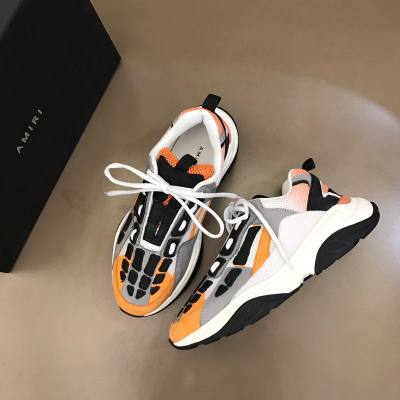 Amiri Bone Runner Low-Top Sneaker – Orange / Grey / Black
