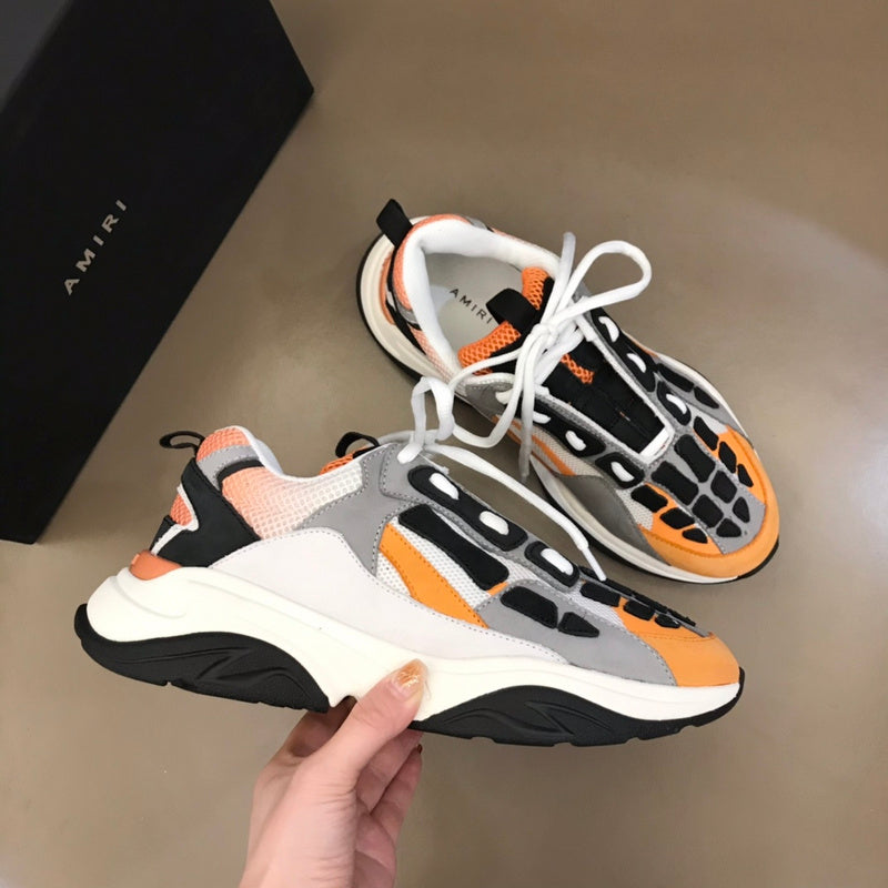 Amiri Bone Runner Low-Top Sneaker – Orange / Grey / Black