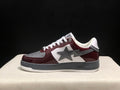 BAPE Sta Low 'Burgundy/White/Grey' | Patent Leather Star Panel Low-Top Sneaker