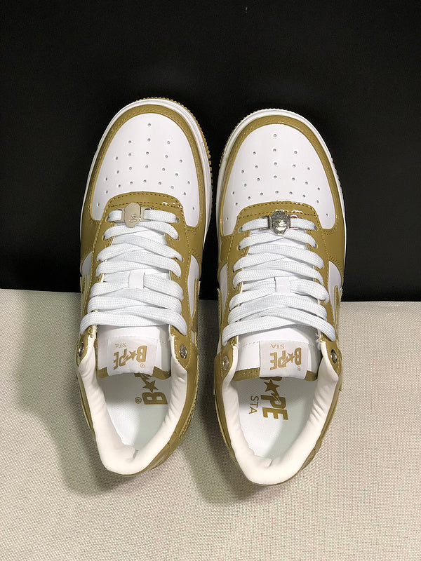 BAPE STA Low-Top Sneaker – White / Gold