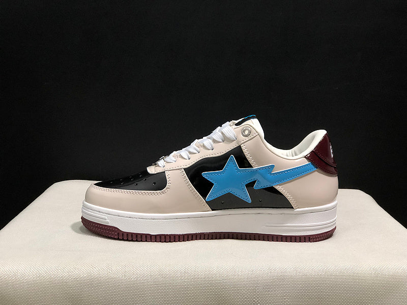 BAPE STA × Marvel Low-Top Sneaker – Cream / Black / Blue