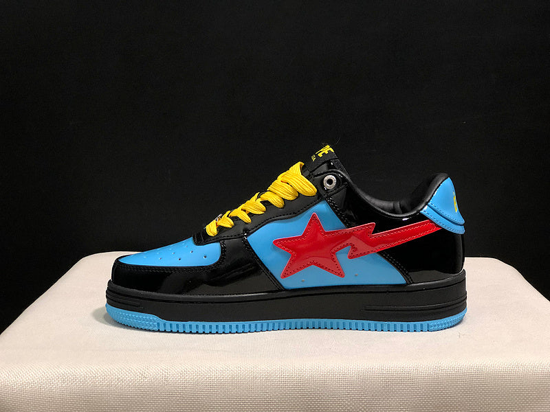 BAPE STA × Marvel Low-Top Sneaker – Black / Blue / Red
