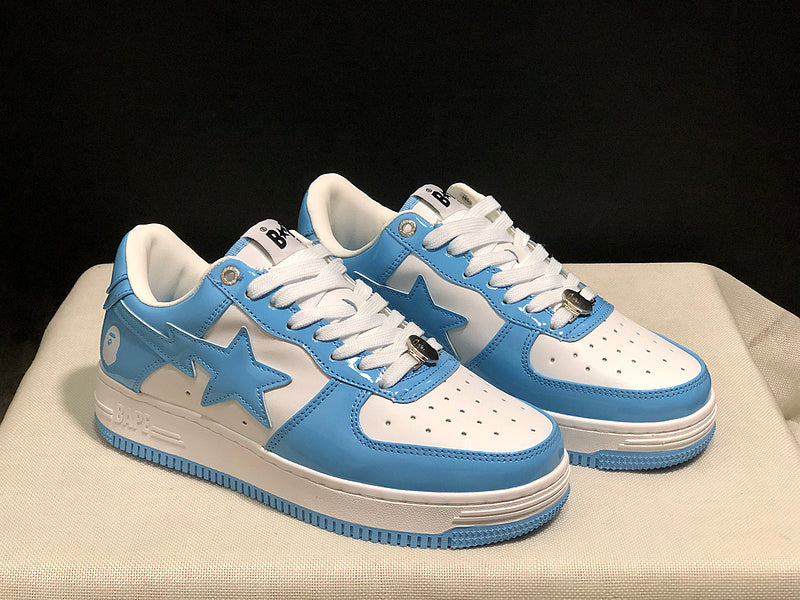 BAPE STA Low-Top Sneaker – White / Baby Blue