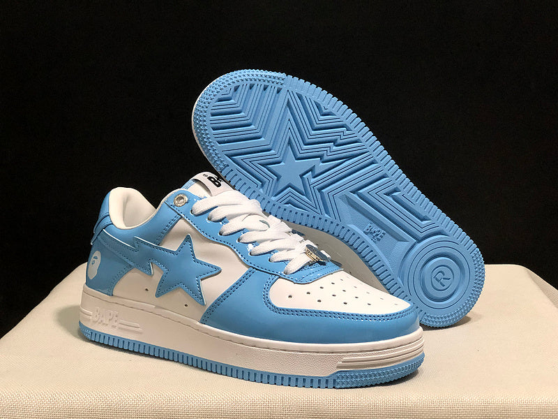 BAPE STA Low-Top Sneaker – White / Baby Blue