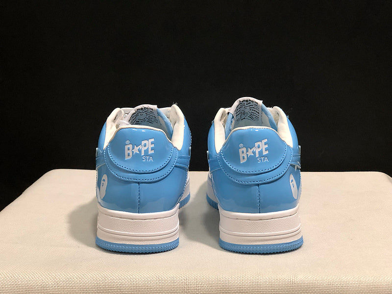 BAPE STA Low-Top Sneaker – White / Baby Blue