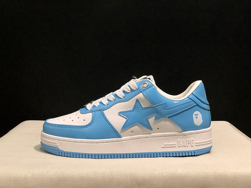 BAPE STA Low-Top Sneaker – White / Baby Blue