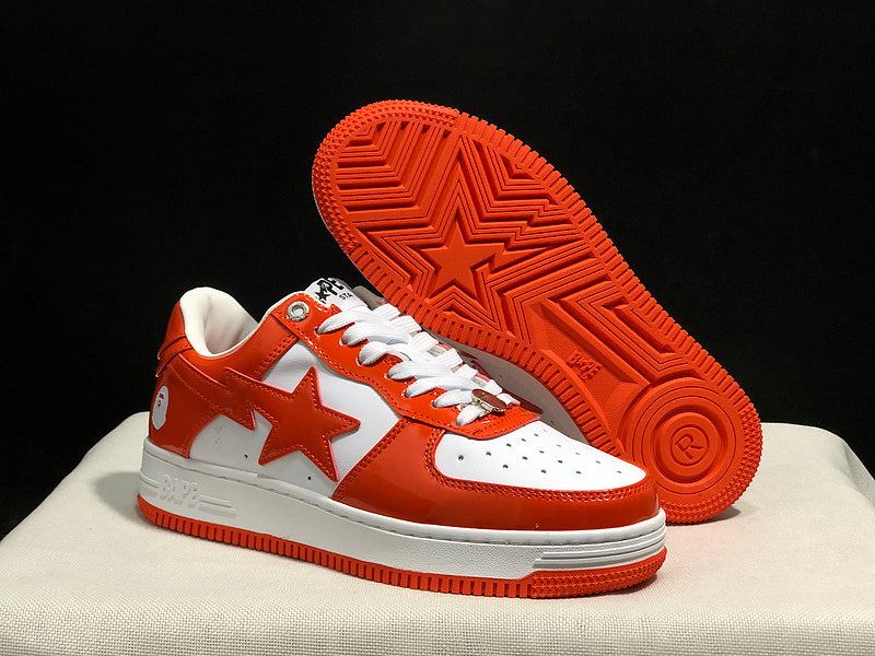 BAPE STA Low-Top Sneaker – White / Orange