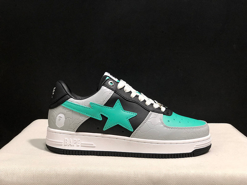 BAPE STA Low-Top Sneaker – Grey / Black / Teal