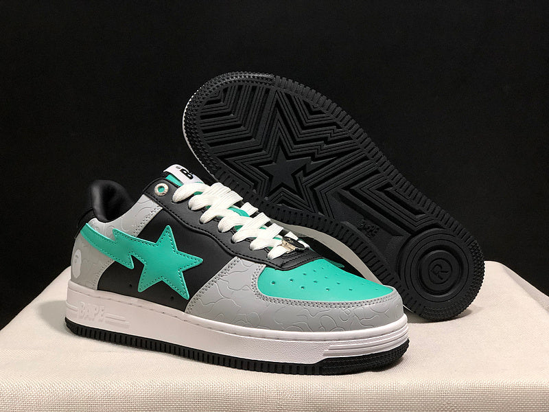 BAPE STA Low-Top Sneaker – Grey / Black / Teal