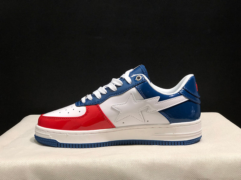 BAPE STA Low-Top Sneaker – White / Red / Blue