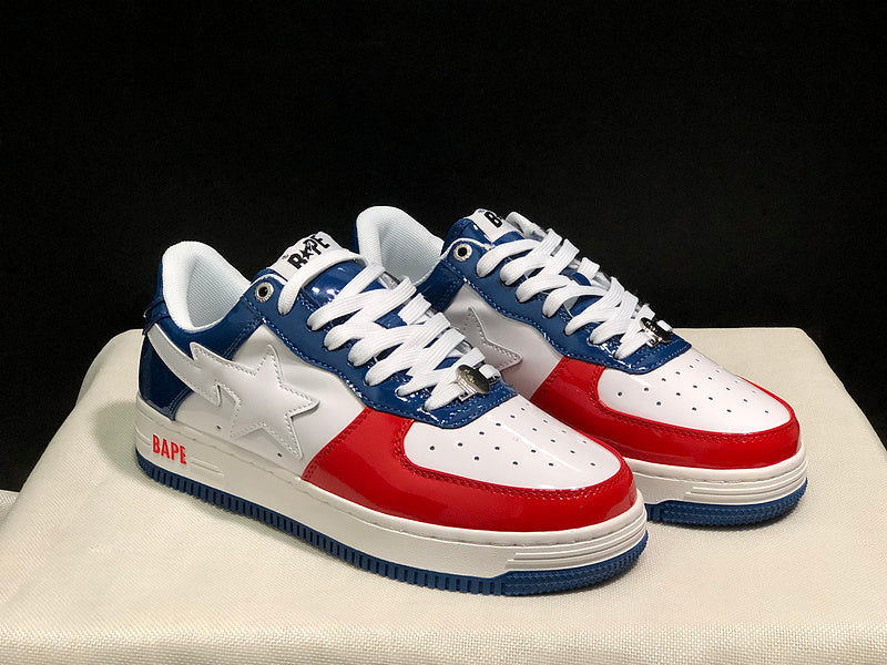 BAPE STA Low-Top Sneaker – White / Red / Blue