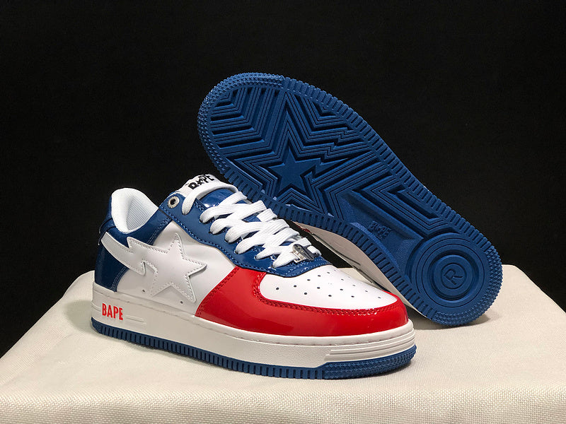 BAPE STA Low-Top Sneaker – White / Red / Blue