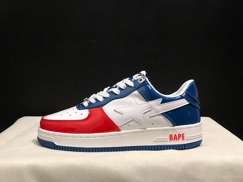 BAPE STA Low-Top Sneaker – White / Red / Blue