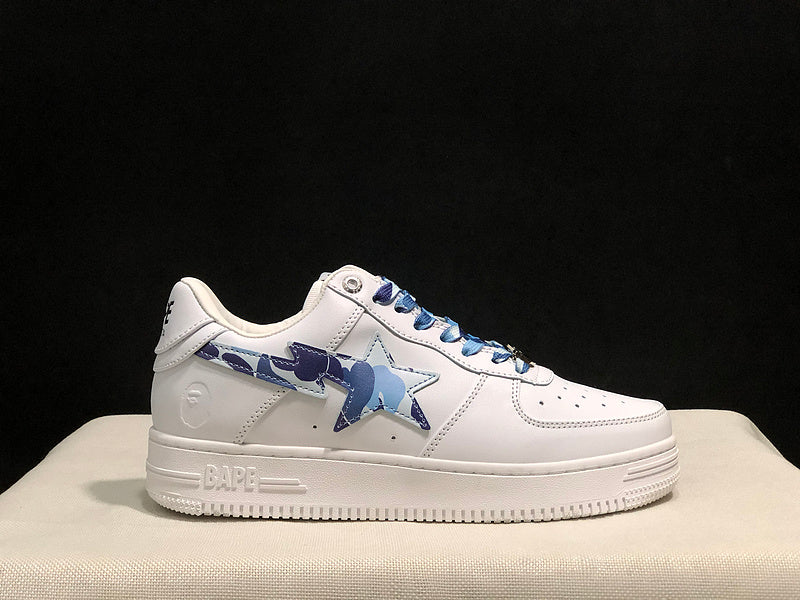 BAPE STA Low-Top Sneaker – White / Blue Camo
