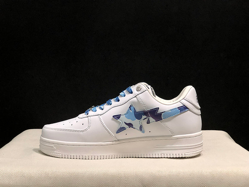 BAPE STA Low-Top Sneaker – White / Blue Camo