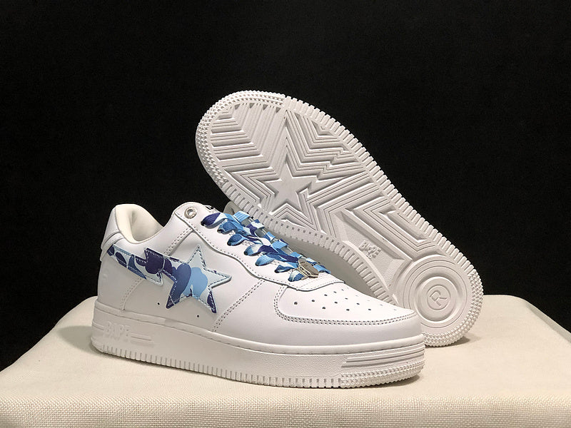 BAPE STA Low-Top Sneaker – White / Blue Camo