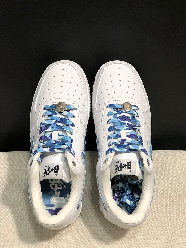 BAPE Sta Low 'Blue Camo' | White & Blue Camouflage Low-Top Sneaker