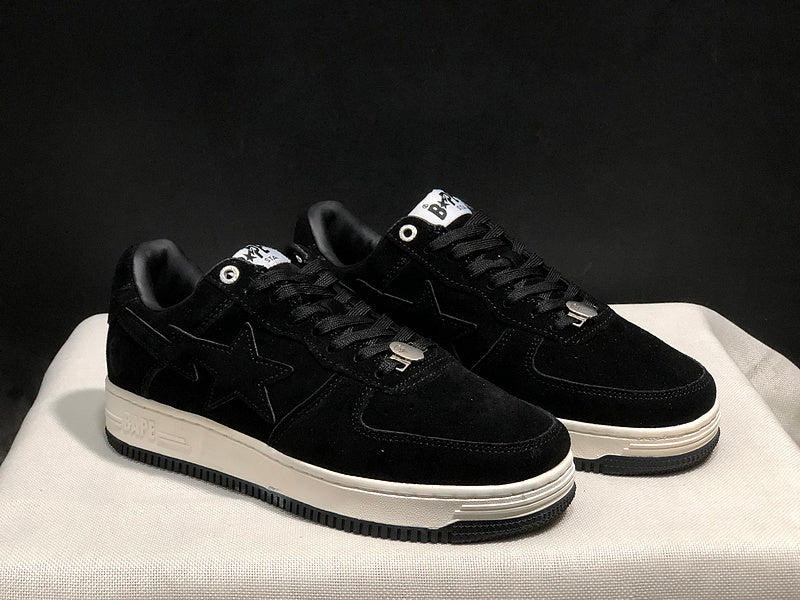BAPE STA Low-Top Sneaker – Triple Black Suede
