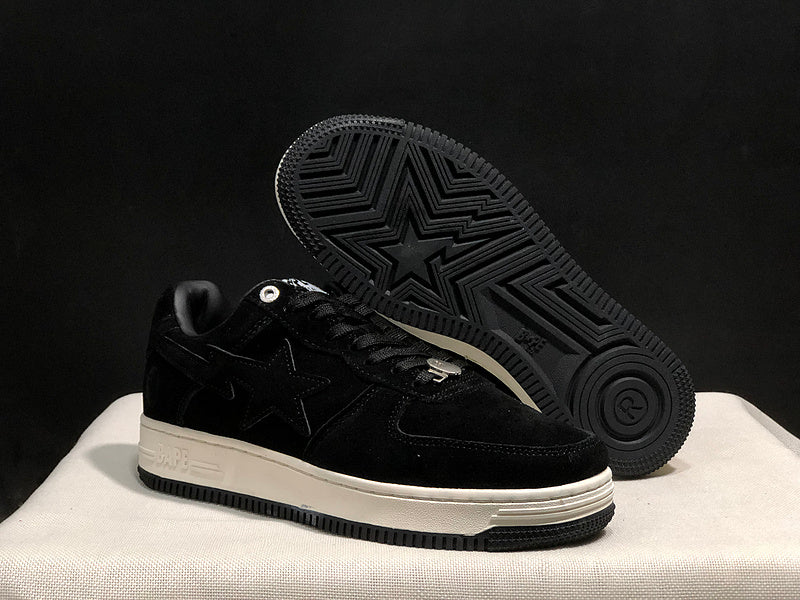 BAPE STA Low-Top Sneaker – Triple Black Suede