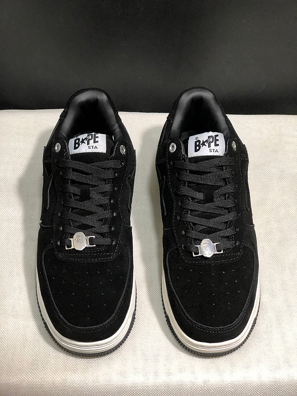 BAPE STA Low-Top Sneaker – Triple Black Suede
