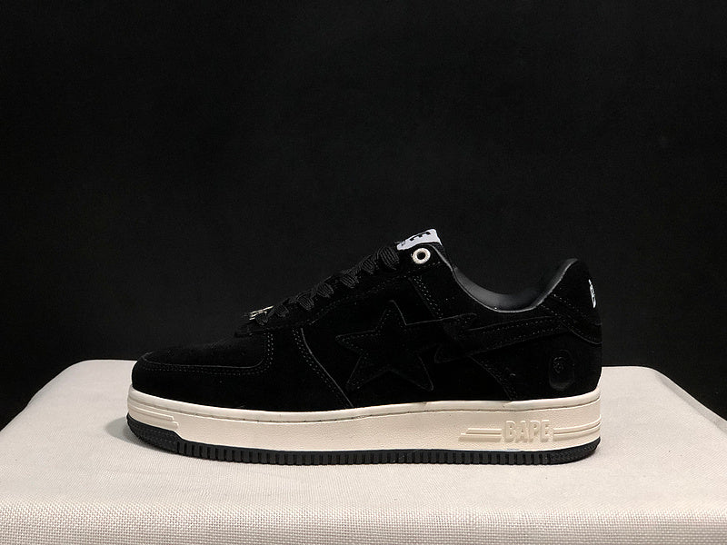 BAPE STA Low-Top Sneaker – Triple Black Suede
