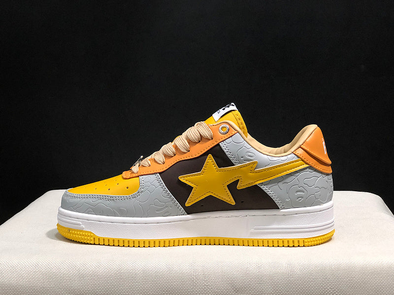 BAPE STA Low-Top Sneaker – Yellow / Grey / Brown
