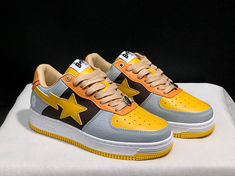 BAPE STA Low-Top Sneaker – Yellow / Grey / Brown
