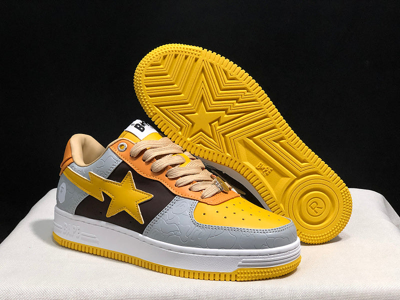 BAPE STA Low-Top Sneaker – Yellow / Grey / Brown