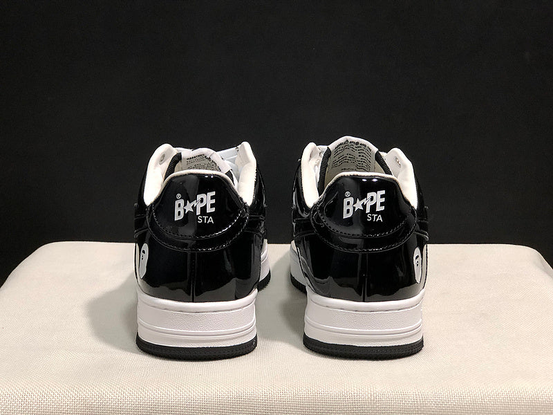 BAPE STA Low-Top Sneaker – Black / White Patent