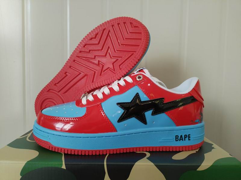 BAPE STA Low 'Multi-Style' Vol. 3 | Patchwork, Black/Red & Red/Blue Patent | EU 36–40