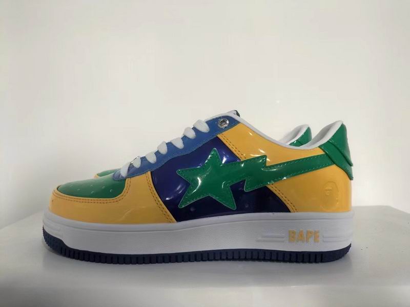 BAPE Sta Low 'Brazil' | Patent Leather Yellow Green Blue Low-Top Sneaker