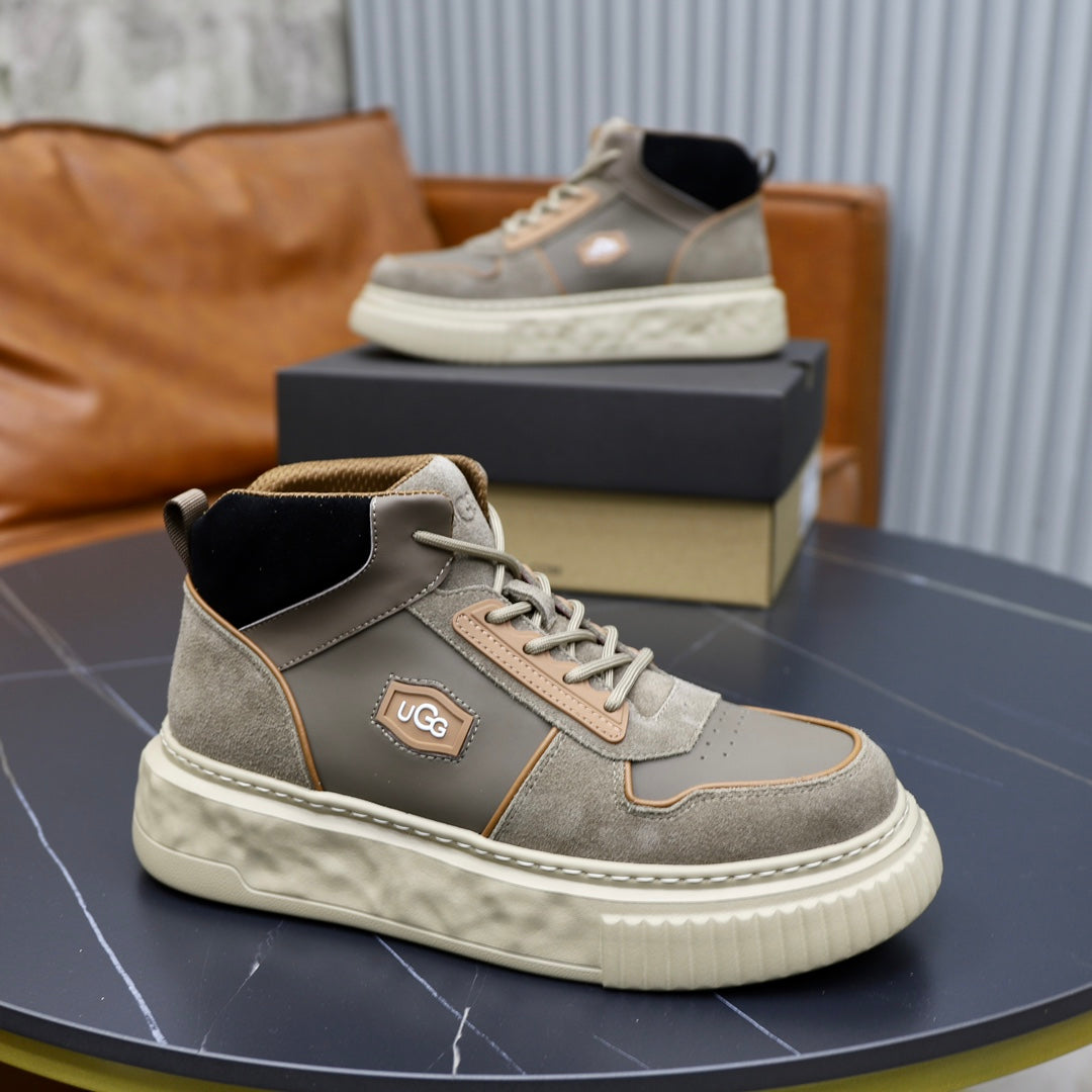 UGG Men's Suede High-Top Platform Sneaker – Grey/Taupe