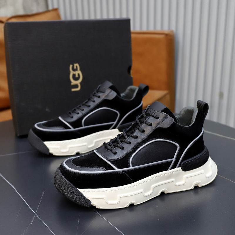 UGG Men's Leather Low-Top Runner Sneaker – Black