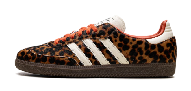 Adidas Women's Samba OG Sneaker – Leopard Pack (Cream/Orange)